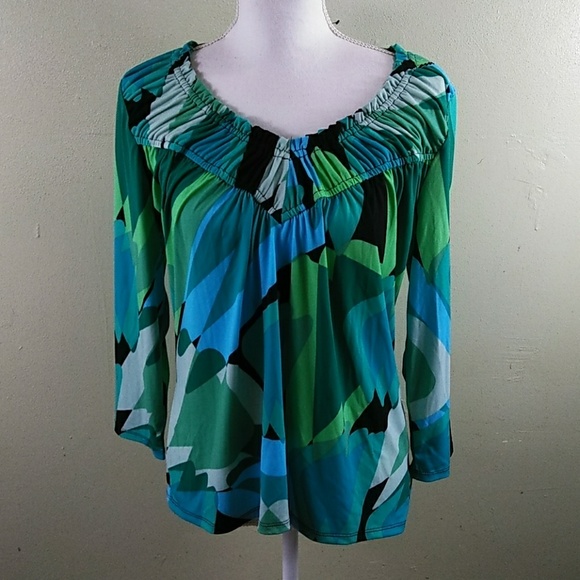 Worthington Tops - Worthington Cool Colors 3/4 Sleeve Top L NWT